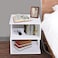 modern square 2 tier wooden side table - white w40 x h43 x d40