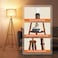 Wooden Tripod Floor Lamp with Shelf, 4 Colour temperatures Mid Century Dimmable Floor Lamp with Remote &amp; &lrm;Foot Switch, for Living Room Bedroom Office, Walnut