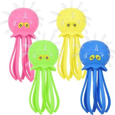 Octopus Bath Toy, Octopus Water Pool Toys for Toddlers, Water Table Toys, Water Bombs Splash Balls for Kids, Summer Bath Swimming Toys, Pool Toys for Kids Ages 3-8 (4PCS)