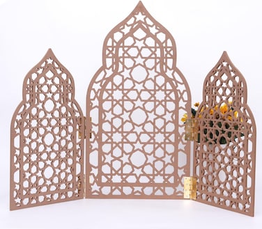 Home D&eacute;cor and Decorative Accessories, Mini Mosque Prayer Corner Setup, Wooden. (Natural, wood)