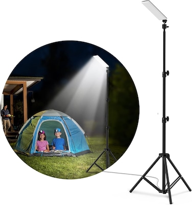 Camping Light LED Work Light with Adjustable Tripod Stand - Portable USB Powered Outdoor Lights for Camping, BBQ, Emergency, 1680 Lumen