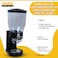 Dispenser - Airtight, Dual Compartment Food Storage Dispenser for Cereal, Granola, Snacks, and Dry Goods - Kitchen Organizer with Easy-Pour Spouts &lrm;2 Liters (Black)