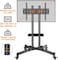 TV Stand with Laptop Shelf, Mobile TV Stand with Wheels for 32-70 Inch TVs, Height Adjustable Mobile TV Cart up to 130lbs, Portable TV Stand for Outdoor, Home, Office