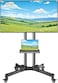 TV Stand with Laptop Shelf, Mobile TV Stand with Wheels for 32-70 Inch TVs, Height Adjustable Mobile TV Cart up to 130lbs, Portable TV Stand for Outdoor, Home, Office