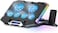 C11 Laptop Cooling Pad RGB Gaming Notebook Cooler, Laptop Fan Stand Adjustable Height with 6 Quiet Fans and Phone Holder, Computer Chill Mat, for 15.6-17.3 Inch Laptops - Blue LED Light