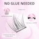 Pre Glued Cluster Lashes Self Adhesive Eyelashes 40 Pcs C Curl Reusable Single Eyelashes No Glue Needed Lash Pre-bond Eyelashes Application ONLY 1 STEP 11-13mm (Peacock Plume)