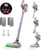 Cordless Vacuum Cleaner, 2 Batteries 120 Mins Runtime, 550W 45KPA Stick Vacuum with Self-Standing, Vacuum Cleaner for Home Hardwood Floor, Carpet, Pet Hair (purple)