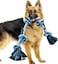 Radiotronics Dog Rope Toys for Aggressive Chewers, Interactive Heavy Duty Dog Toys for Medium Large Dogs, Tough Twisted Rope Toy with 5 Knots