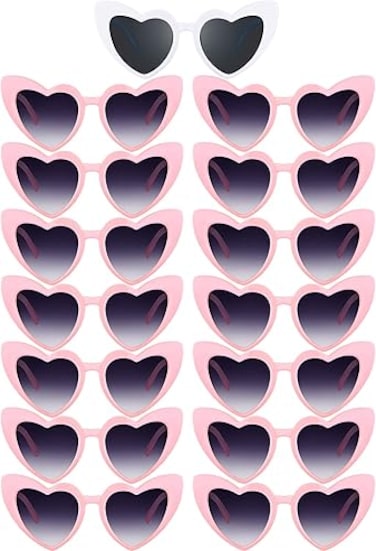 15 Pairs Heart Sunglasses Bachelorette Sunglasses Heart Shaped Sunglasses Bachelorette Party Supplies for Women