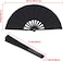 Large Folding Silk Hand Fan Hand Folding Fans Chinese Tai Chi Folding Fan for Men and Women Performance, Dance, Decorations, Festival, Gift (Black, 2 Packs)