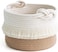 Small Woven Storage Baskets Cotton and Jute Rope Decorative Hamper for Diaper, Blankets, Magazine and Keys, Cute Tassel Nursery Decor - Home Storage Container &ndash; 9.5'' x 7''