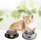 Rapsrk Stainless Steel Cat/Dog Bowls with Rubber Base Non-Slip Kitten/Rabbit/Puppy Dish,Pets Feeder Bowl and Water Bowl
