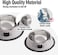 Rapsrk Stainless Steel Cat/Dog Bowls with Rubber Base Non-Slip Kitten/Rabbit/Puppy Dish,Pets Feeder Bowl and Water Bowl