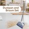 Broom And Dustpan Set, Standing Air Broom With Anti-Slip Long Handle &amp; Dustpan Combo Set, Dust Pan And Brush For Home Kitchen Room Floor Cleaning Cleaning Supplies (Light Gray)