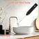 Milk Frother Handheld, Electric Rechargeable Foam Maker Frother Wand, Drink Mixer with Stainless Steel Whisk for Coffee, Matcha, Lattes, Cappuccino (Black)