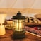 Camping Lantern Rechargeable USB Powered,Stepless Dimmer Metal Retro Camping Light Waterproof Hanging LED Vintage Tent Lamp for Outdoor,Hiking,Fishing and Picnic (Black)