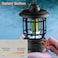 Camping Lantern Rechargeable USB Powered,Stepless Dimmer Metal Retro Camping Light Waterproof Hanging LED Vintage Tent Lamp for Outdoor,Hiking,Fishing and Picnic (Black)