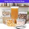 Airtight Food Storage Containers Set,7 Pcs Kitchen &amp; Pantry Containers with Lock Lids, BPA Free Tanks with Stickers and Marker for Flour, Cereal, Spaghetti and Sugar (Clear)
