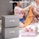 Storage Bins with Lids,Large Collapsible Foldable Linen Fabric Storage Boxes with Two Handles, Containers Basket Cube for Bedroom,Closet,Office &amp; Nursery(60L)