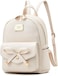 Girls Bowknot Cute Leather Backpack Mini Backpack Purse for Women