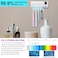 UV Toothbrush Cleaner, Timer Function, Rechargeable Tooth Brush Holder Wall-Mounted for Bathroom, No Drilling, 4 Slots