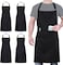4 Pack Chef Apron, Waterproof Apron, Adjustable Apron with 2 Pockets for Men Women, Apron for Cooking Baking Restaurant