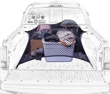 Highly Elastic Cargo Net, Simple Truck Bed Cargo Mesh Organizer, Suitable for Daily Light Loads of Trucks, 4&#39;x4&#39; Stretches to 7&#39;x7&#39; (Single Layer)