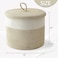 Woven Storage Basket With Lid - Large Cotton Rope Laundry Hamper - Round Cover for Nursery Baby Toy Organizers - Blanket Holder for Living Room, Bedroom Home Decor 16"D x 14"H