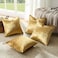 Decorative Throw Pillow Covers 18 x 18, Gold Soft Pillow Covers Velvet,Set of 4 Decor Square Cushion Covers (Gold, 18x18inch(45x45cm)-4pcs)