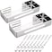 2pcs Shower Organizer Shelf Storage Corner Rack Stainless Steel Bathroom Caddy Wall Mounted Bathroom Accessory Shelf, Silver