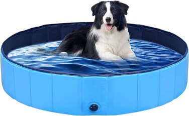 Foldable Puppy Pool - Portable Dog Swimming Pool for Indoor &amp; Outdoor Use (40x12in)