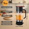 9OZ Honey Dispenser With Handle - No Drip Glass Syrup Container for Coffee Bar, Honey Pot and Jar - Black