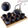 Kiln Altered Glaze Porcelain Tea Set with 1 Teapot, 6 Tea Cups &amp; 1 Tea Tray, Unique Chinese Tea Sets for Adults/Tea Lovers/Women/Men, Dark Blue