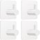 White Adhesive Towel Hooks Heavy Duty Wall Hooks Stick on Shower Hooks for Bathroom Kitchen Door-4Packs