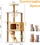 Radiotronics Cat Tree House Tower Sisal Rope Scratching Post Pet Climber Scratcher Condo with Interactive Toy for Adult Cat Kitten Indoor Play Sleeping Activity (Beige)