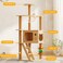 Radiotronics Cat Tree House Tower Sisal Rope Scratching Post Pet Climber Scratcher Condo with Interactive Toy for Adult Cat Kitten Indoor Play Sleeping Activity (Beige)