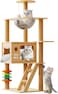 Radiotronics Cat Tree House Tower Sisal Rope Scratching Post Pet Climber Scratcher Condo with Interactive Toy for Adult Cat Kitten Indoor Play Sleeping Activity (Beige)