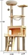 Cat Tree Tower Indoor - Modern Activity Center With Scratching Post, Standing House Condo, Fun Toys for Kittens, Pet Playhouse (147CM) (147CM)