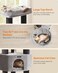 Cat Tree for Large Cats, 63-Inch Heavy-Duty Cat Tower with Self-Warming Pads, 2 Self-Groomers, 9 Scratching Posts, Large Perch, Cave, and Baskets, Dove Gray and Black