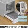 Large Cat Litter Box, Kitty Litter Box with Litter Cleaning Scoop Drawer Type Enclosed, Foldable Splash-Proof Cat Litter Box
