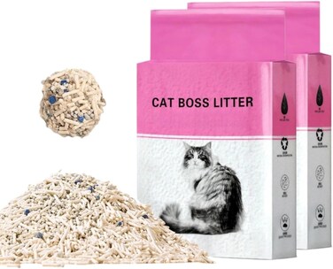 Radiotronics Cat Litter - Premium Natural, Fast Clumping, Flushable, Ultra Absorbent, Unscented, Dust-Free, Low Tracking (2.3kg × 2 Bags)