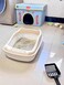 Cat Litter Tray Box,Litter Box with High Side,Anti-Splashing Cats Litters Box,Cat Toilet with Litter Sifting Scoop, Filtered Litter Pedal,Detachable Rim