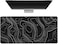 Gaming Mouse Pad XL - 80x30cm Large Mouse Mat with Anti-Slip Rubber Base for Keyboard and Mouse, for Home and Office（Black with White Topographic Line）