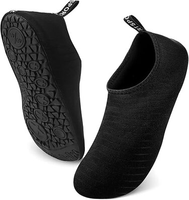 Water Shoes for Women Men, Outdoor Beach Shoes Swimming Aqua Socks Quick Dry Snorkeling Shoes Surfing Yoga Pool Exercise Water Shoes Size 34-45, Black