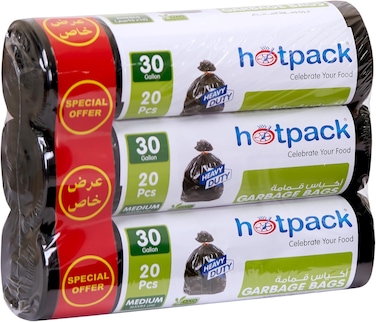 Radiotronics Strong & Bio-Degradable Heavy Duty Disposable Garbage 20 Pcs, 65cm x 95cm, Pack 3