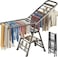 Foldable Clothes Drying Rack, 3 Tier Laundry Dry Rack Height Adjustable Clothes Hanger Stand Drying Racks, Carbon Steel Laundry Drying Rack Stand