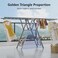 Carbon Steel Clothes Drying Rack, 3-Tier Clothes Drying Stand, Foldable Laundry Standing Dry Racks for Indoor Outdoor Use (180 cm)