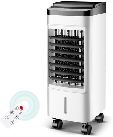 Air Cooler, Fan Humidifier with LED Display and Remote Control,3-in-1 AC with 120&deg; Oscillation/3 Speeds&amp;Cool Modes/Timer for Office,Bedroom,Kitchen