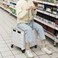 Radiotronics 75L Folding Shopping Cart, Portable Cart with Two 360° Swivel Wheels, Adjustable Height Stroller with Cover, 170 Lbs Large Capacity Cart Suitable for Moving