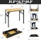 Folding Table Multi Functional Standing Desk With Adjustable Height Legs,for Camping, Garden, Picnic,Coffee,Bbq,No Install Needed Yellow Color Desktop Black